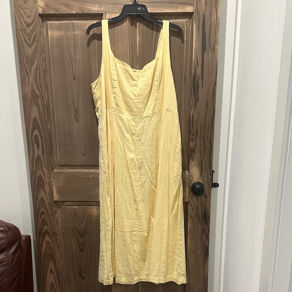 Yellow Sleeveless Midi Dress